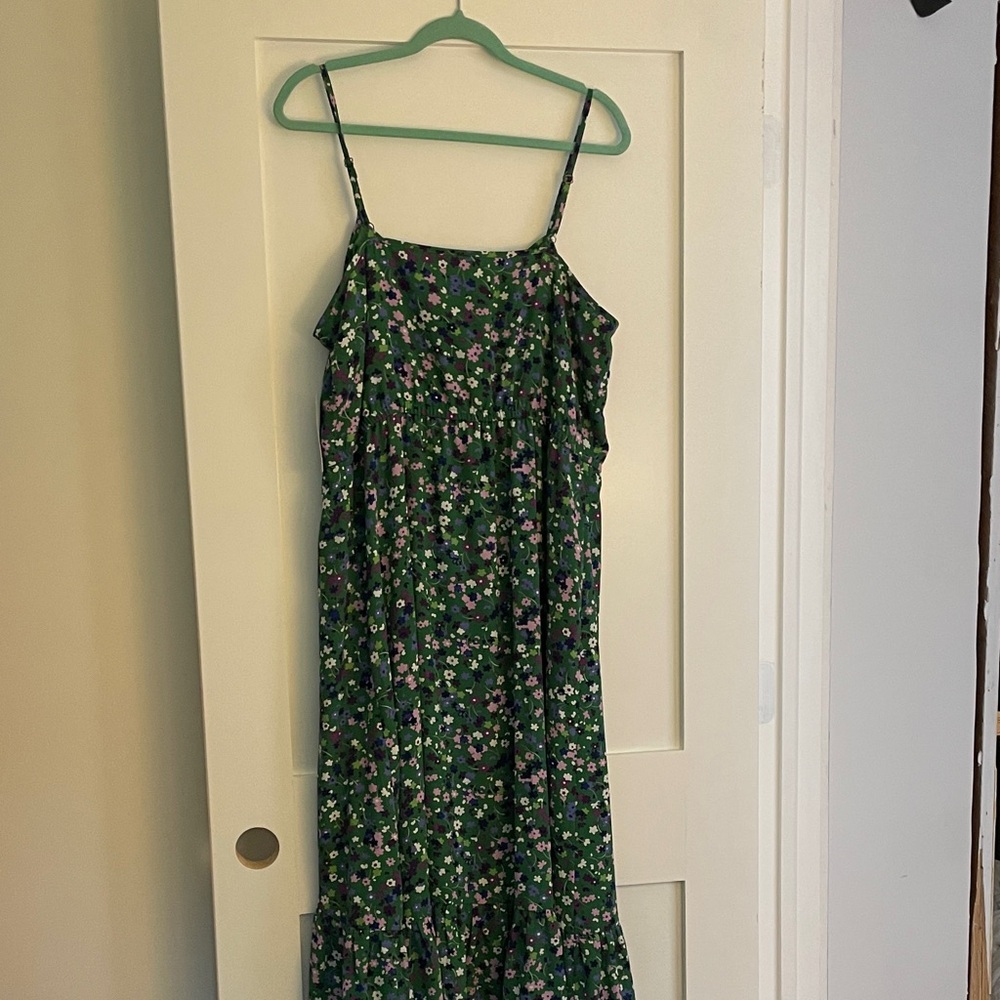 Donna Morgan Ruffled Green Floral Maxi Dress - Picture 5 of 5